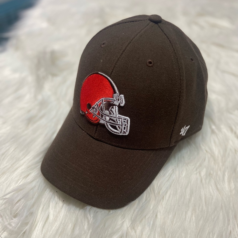 Browns Cap with Orange Football Logo